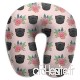 Travel Pillow Affenpinscher Florals Dog Heads Pink Memory Foam U Neck Pillow for Lightweight Support in Airplane Car Train Bus - B07VC842W7